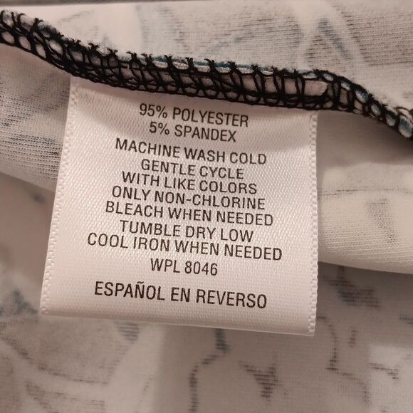 Charter Club Black and Teal Leaf Pattern Dress. Work Perfect. Floral. Soft Girl. - Picture 11 of 13